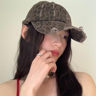 Able American Retro Leopard Print Baseball Cap Women S Duckbill Cap