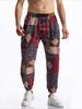 Herren Freizeithose Sommer und Herbst Lebhaftes Patchwork Bedruckte Kordelzughose Elastischer Bund mit Kordelzug Modisch und Bequem