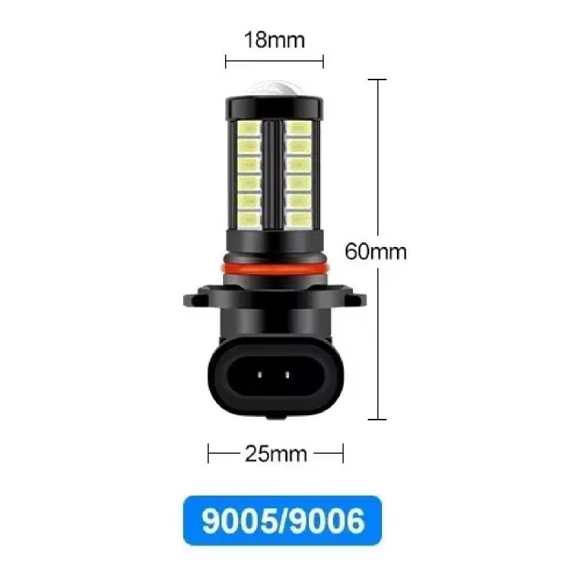 2pcs 12-24V H7 H4 H11 5730 Chips 33smd 9005 HB3 HB4 9006 LED Bulbs Fog Lamp Headlight Bulb Running Light Car Driving Light 6000K