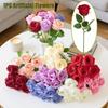 1pc Small Bundle Simulated Rose Bouquet Silk Rose Flower Bouquet Home Decoration  Photography Props