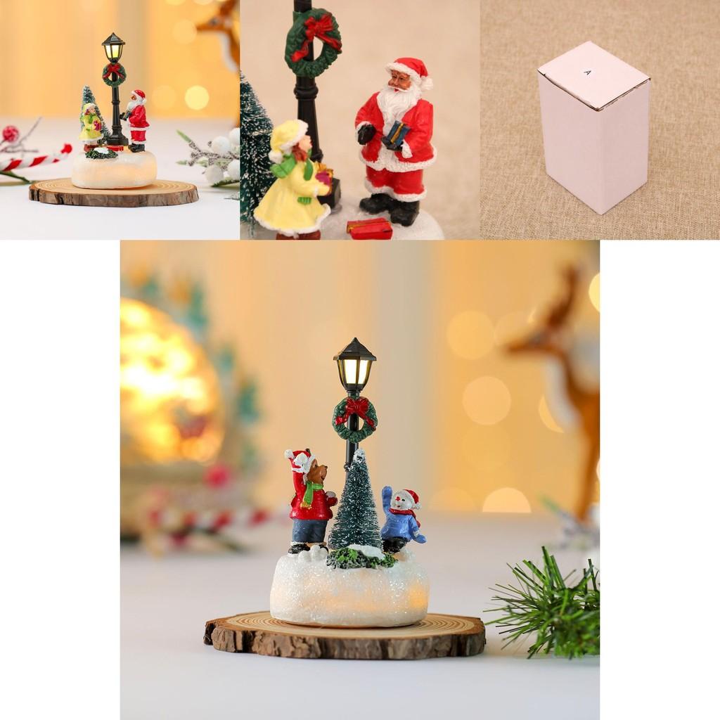 Cartoon Resin Christmas Ornament With Illuminated Effect For Holiday Party Decor