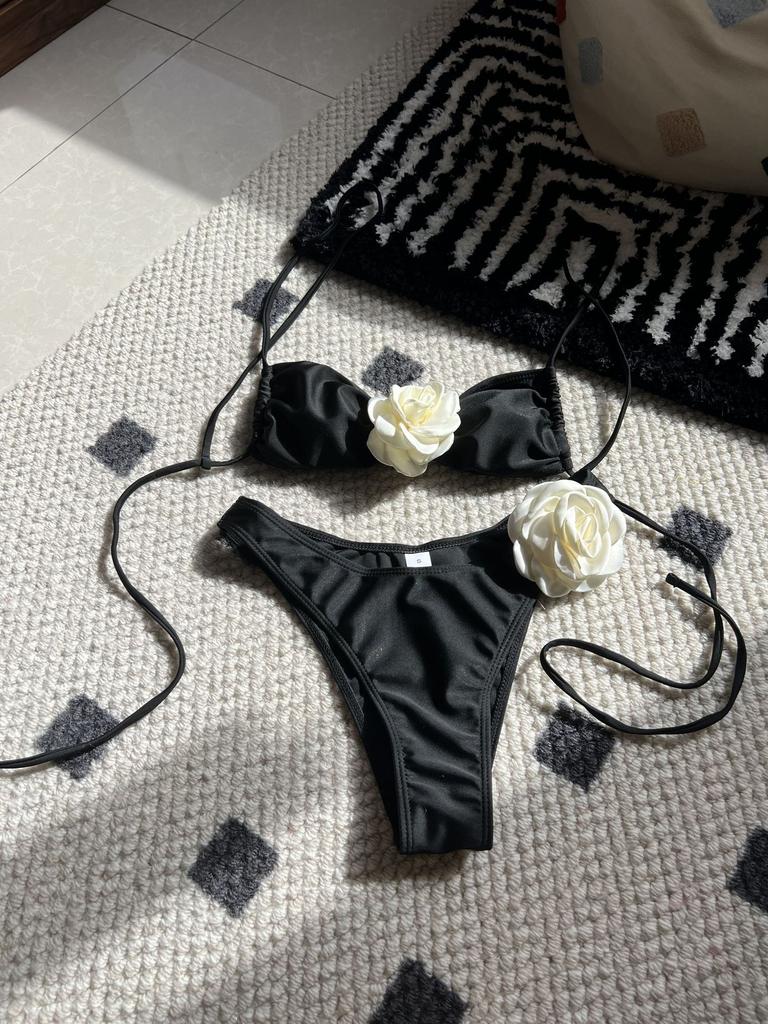 Conjunto de biquíni de flores Push Up Conjunto de biquíni Sexy Maiô para mulheres Traje de banho Feminino Biquini Sólido Traje de banho Moda praia