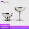 Stainless Steel Tableware Ice Cream Cup: Creative Metal Wine Goblet