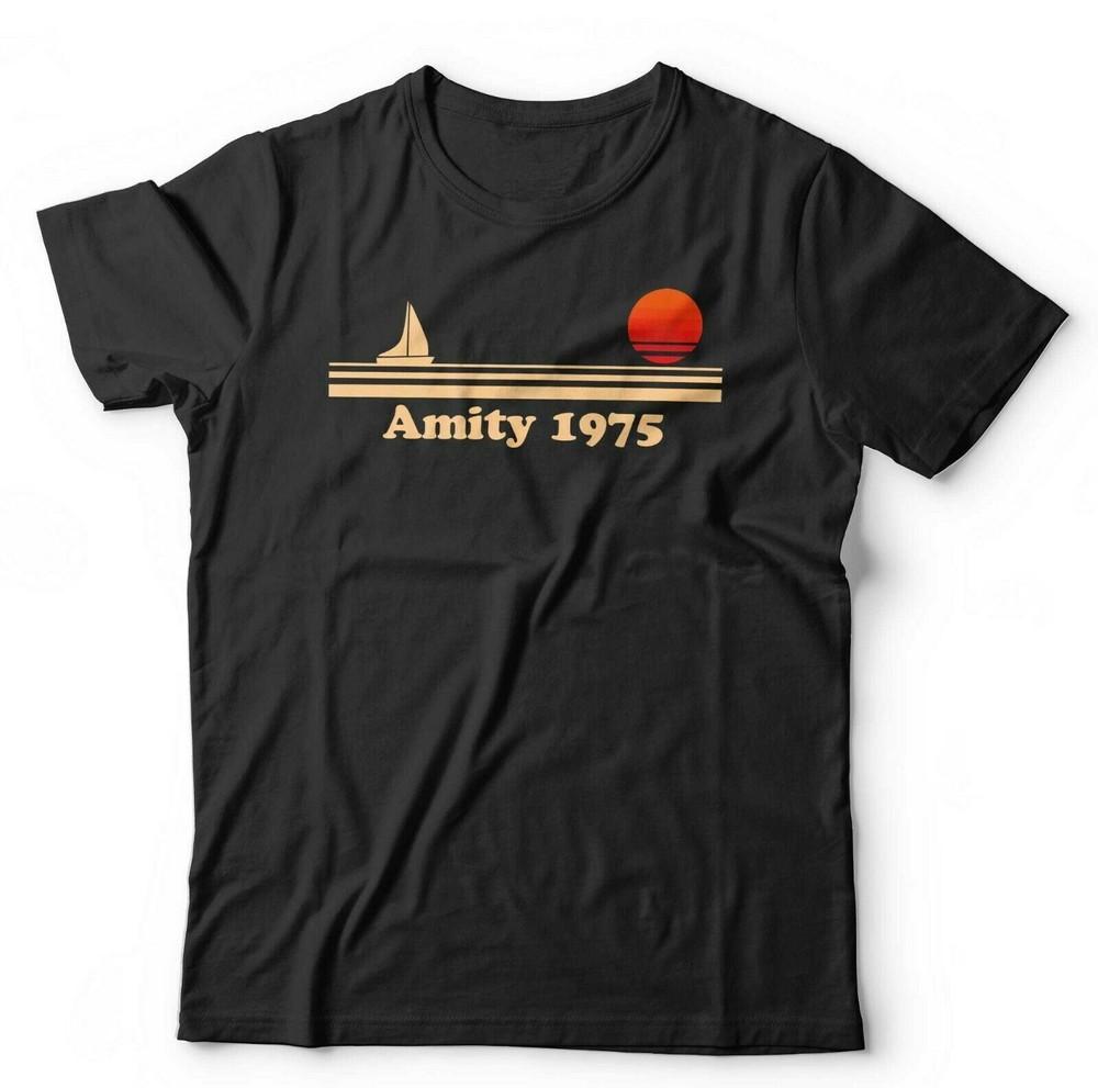 Čelisti Tričko Amity 1975 Unisex Žralok Retro Vintage 70. léta Hororový Film Quint