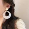 Geometric Large Circle Earrings Women French Style Light Luxury Simple Earrings