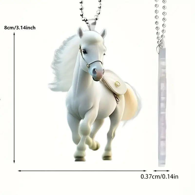Acrylic White Beautiful Horse Car Ornament Trendy Decoration For Car Design Interior