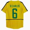 Camiseta de Fútbol Retro de Brasil del Mundial 2002: Carlos #6, Ronaldo #9, #11, y Ropa Ball.