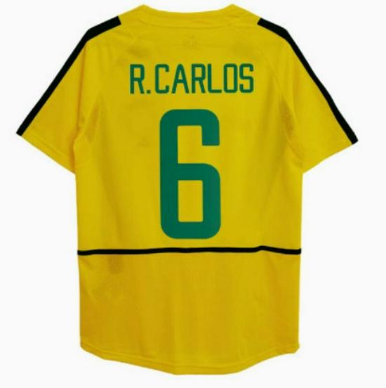 Camiseta de Fútbol Retro de Brasil del Mundial 2002: Carlos #6, Ronaldo #9, #11, y Ropa Ball.