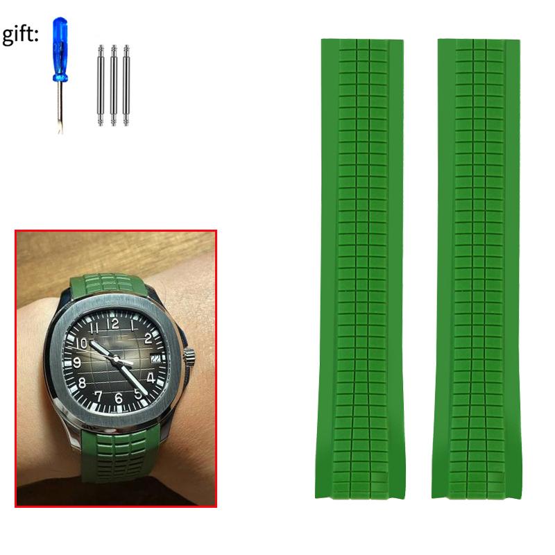 21mm Soft Rubber Watch Band Aquanaut For Patek Philippe Silicone 5164A 5167A 5168A Folding Buckle High Quality Watch Strap