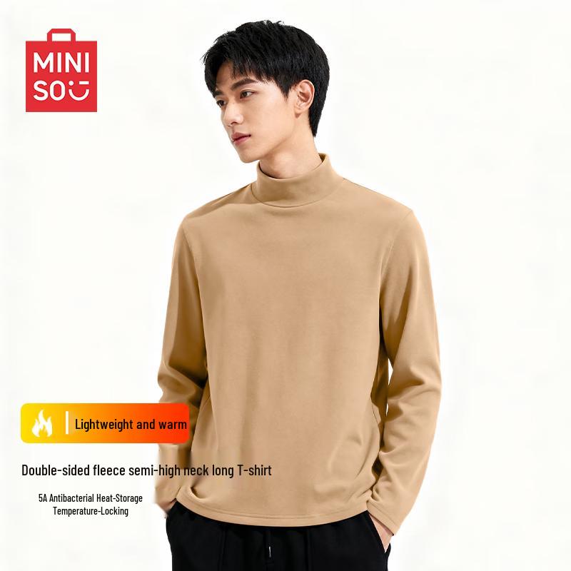 MINISO Men s Thermal Mock Neck Long Sleeve Base Layer Tee 3XL