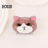 Strong Grip Hair Claw for Women, Anti-Slip Tooth Clip with Grip, 3D Cat Half-up Red Fruit Design Back Head Claw, Pearlescent Glitter