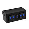 4 Gang ON OFF Rocker Switch Panel Controller Box w/ Voltmeter For Boat RV Truck