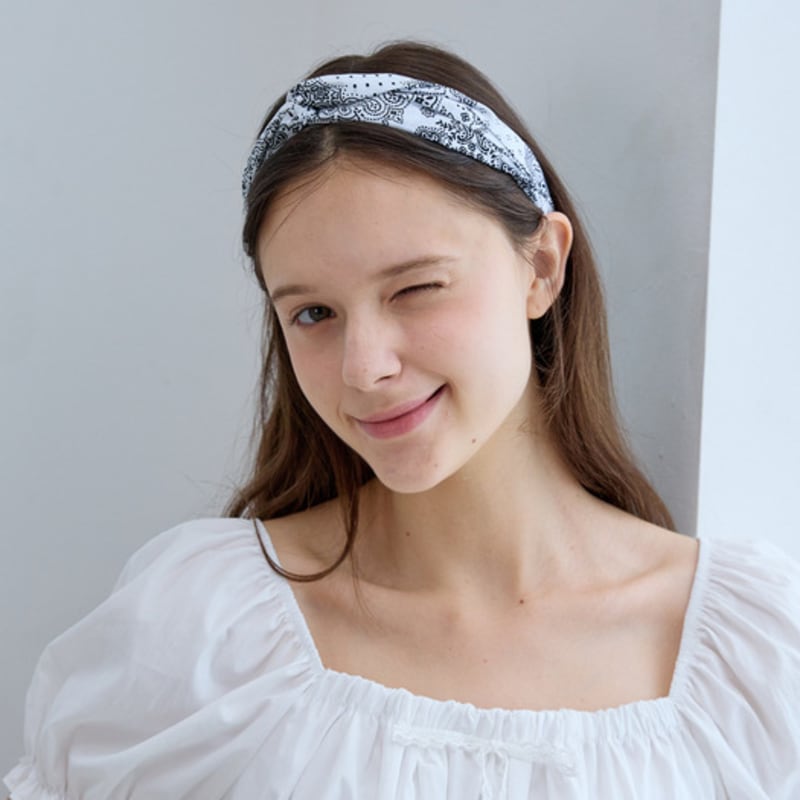 

РОЗОВАЯ ПАЙСЛИ ПОВЯЗКА НА ГОЛОВУ_БЕЛАЯ WHITE_FREE