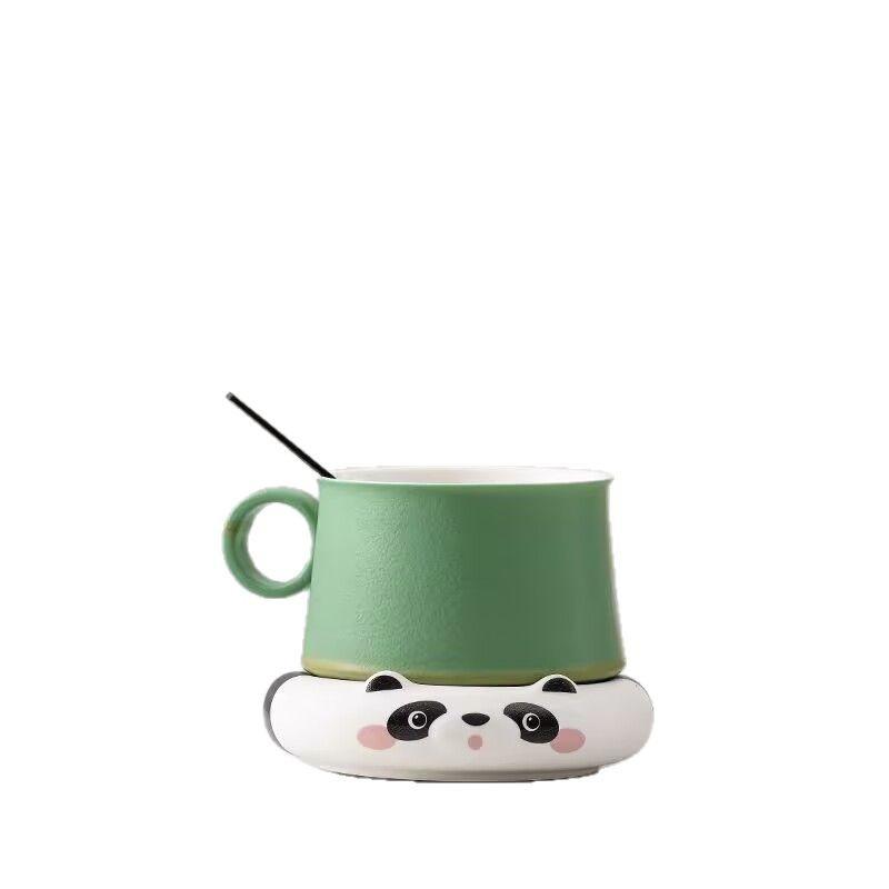 Creative Panda Coffee Cup And Saucer Set With Spoon High-End Delicate Cup Female Ceramic High Value