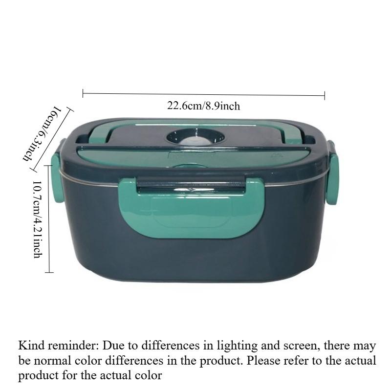 

Car and Household Dual-use Heated Lunch Box, Household EU220V/car 12V/24V Dual Power Supply, Portable Food Warmer EU зелёный