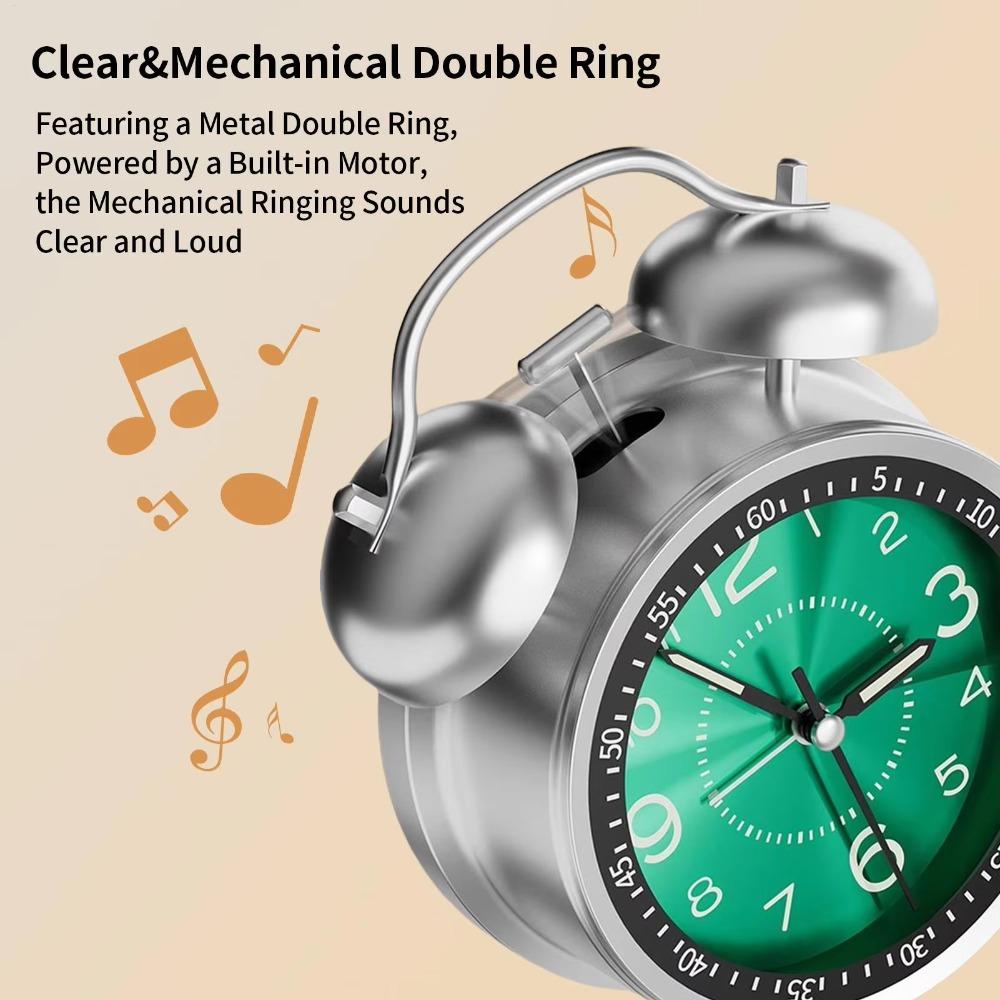Metal Frame Bedroom Alarm Clock Silent Loud Alarm Clock Twin Bell Alarm Clock Living Room