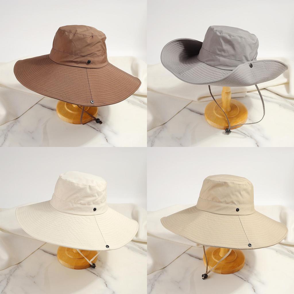 Summer Quick Dry Wide Brim Fisherman Hat With Sun Protection For Outdoor Hiking Camping