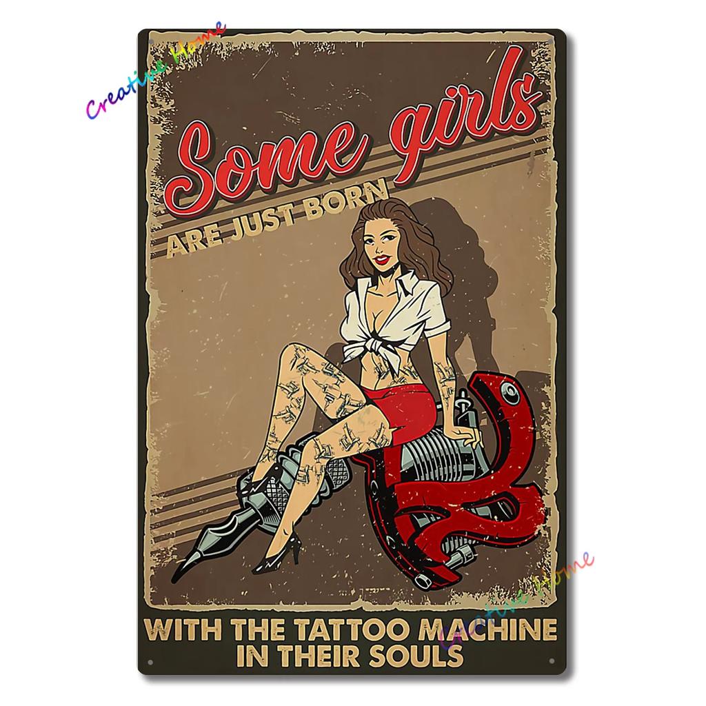 DORA Tin Sign Vintage Poster Tattoo Studio Name Of Company Tin Sign Metal Plaque Shop Bar Pub Coffee Shop Wall Decoration Vintage Metal Plate