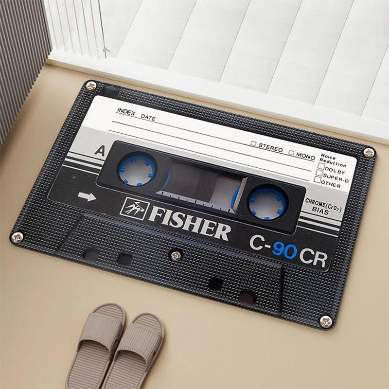 Vintage Cassette Music Tape Door Mat Home Bathroom Anti-slip Foot Rug Bedroom Living Room Entrance Decor Carpet Kitchen Doormats
