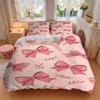 3pcs Bow Floral Bedding Cover Set, Fashion Classic Popular Print Bedding Set, Soft Comfortable, All - Season Use, For Bedroom, Guest Room150