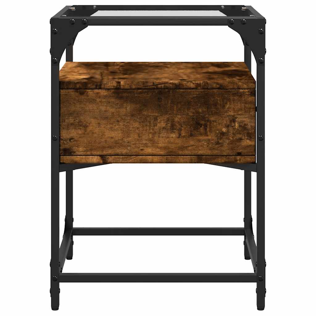 Nightstand Smoked Oak 40x40x55 cm Engineered Wood