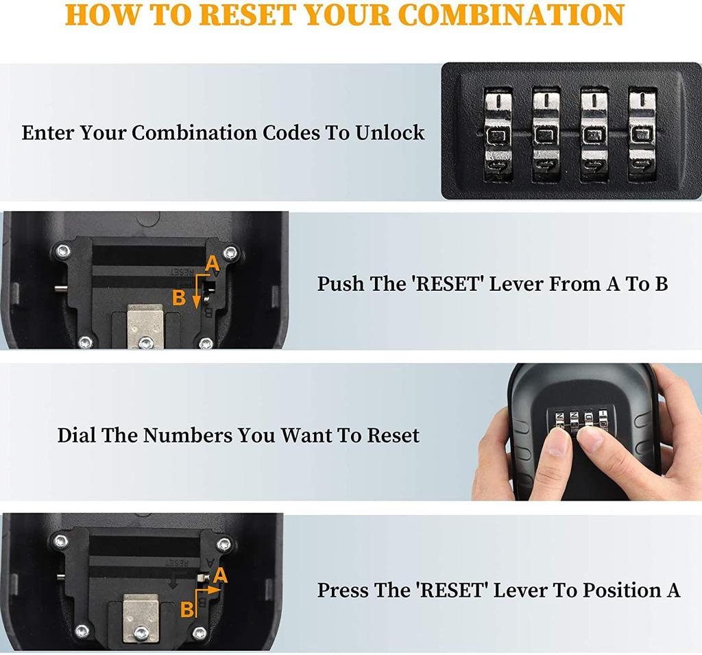 Wall-Mounted Metal Outdoor Anti-Theft Key Storage Lock Box