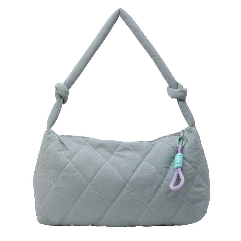 Casual Big Bag New Fashion Rhombus Embroidery Thread Shoulder Bag Women's Large-capacity Class Commuter Messenger Bag