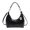 Shoulder Bag PU Leather Crescent Handbag Trendy Crossbody Bag with Zipper for Women Work Shopping Travel
