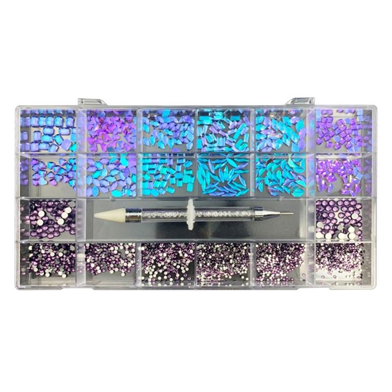 

Стразы для ногтей с плоской задней стороной, набор страз для ногтей, разные формы, хрусталь, смешанные размеры, стразы для нейл-арта, 3D кристаллы, драгоценные камни