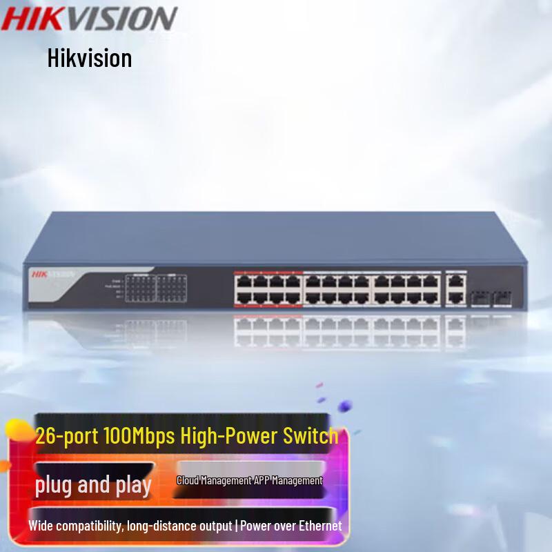 

Hikvision 26-Port Cloud Managed High Power PoE Switch