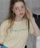 Teuwi Poeti Big Lettering Embroidered Short Sleeve Knit