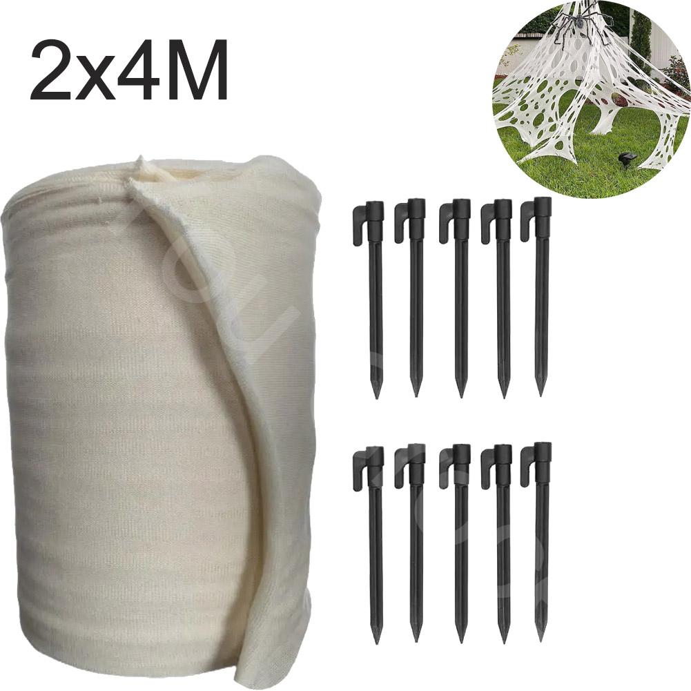 Halloween Spider Web Lights Spider Net LED String Lights with 8 Lamp Mode for Haunted House Halloween Home Window Wall Decor