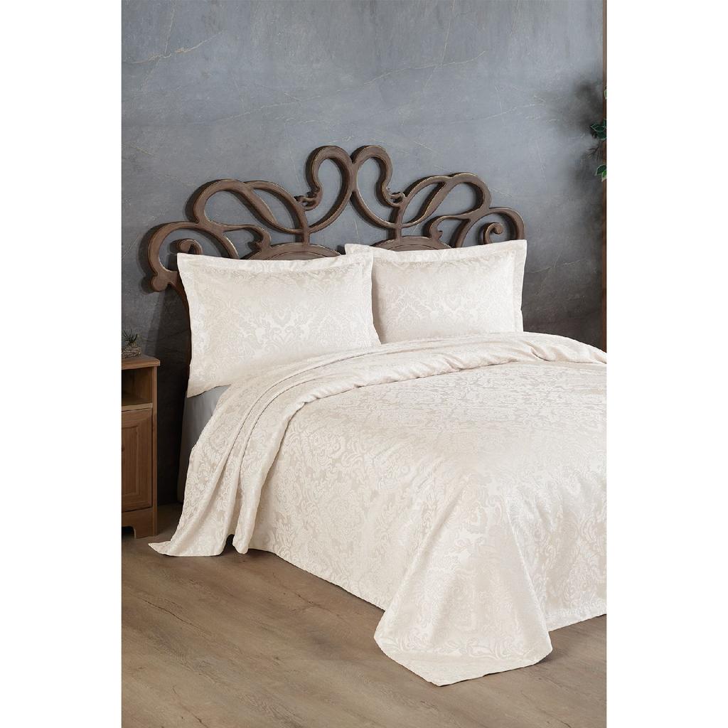Sierra Jacquard nil Double Bed Cover (beige)
