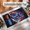 Truck Theme Crystal Velvet Floor Rug Personalized Custom Name Text Warm Carpet Home Decoration