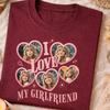 Vlastní tričko s obličejem přítelkyně Personalizovaná fotka pro páry Romantický dárek pro GF na Valentýna Výročí Narozeniny Láska Párové