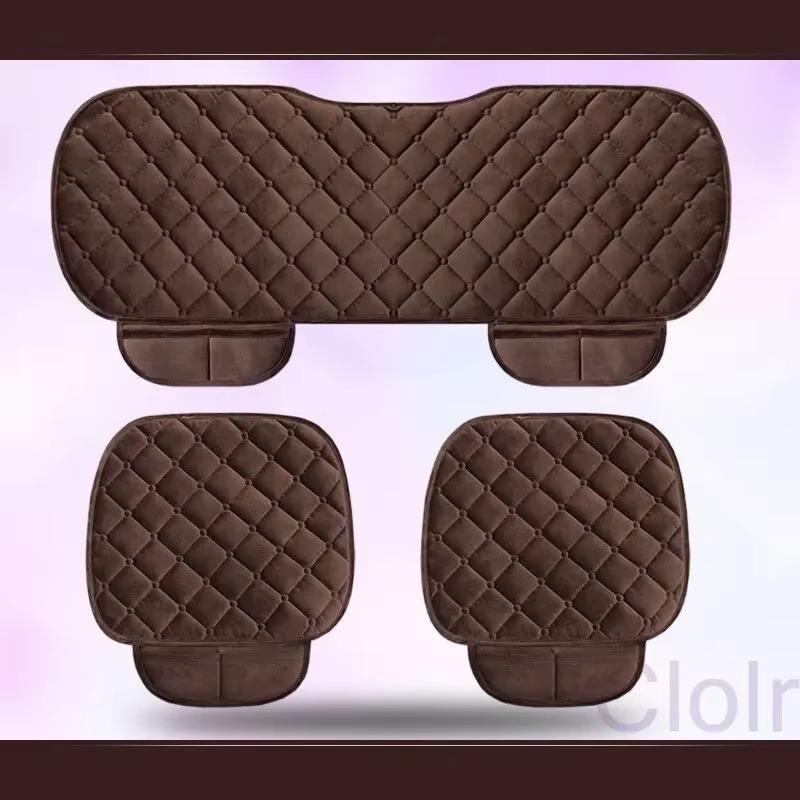 Universal Anti-slip Warm Winter SUV Car Seat Cover Cushion Front Rear Flax Cushion Breathable Protector Mat Pad Auto Accessories