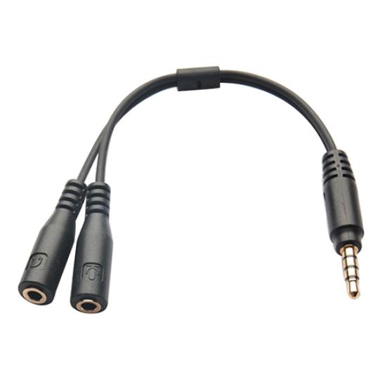 3.5mm Earphone Headphone Male to 2 Female Y Splitter Audio Mic Adapter Cable For iPhone