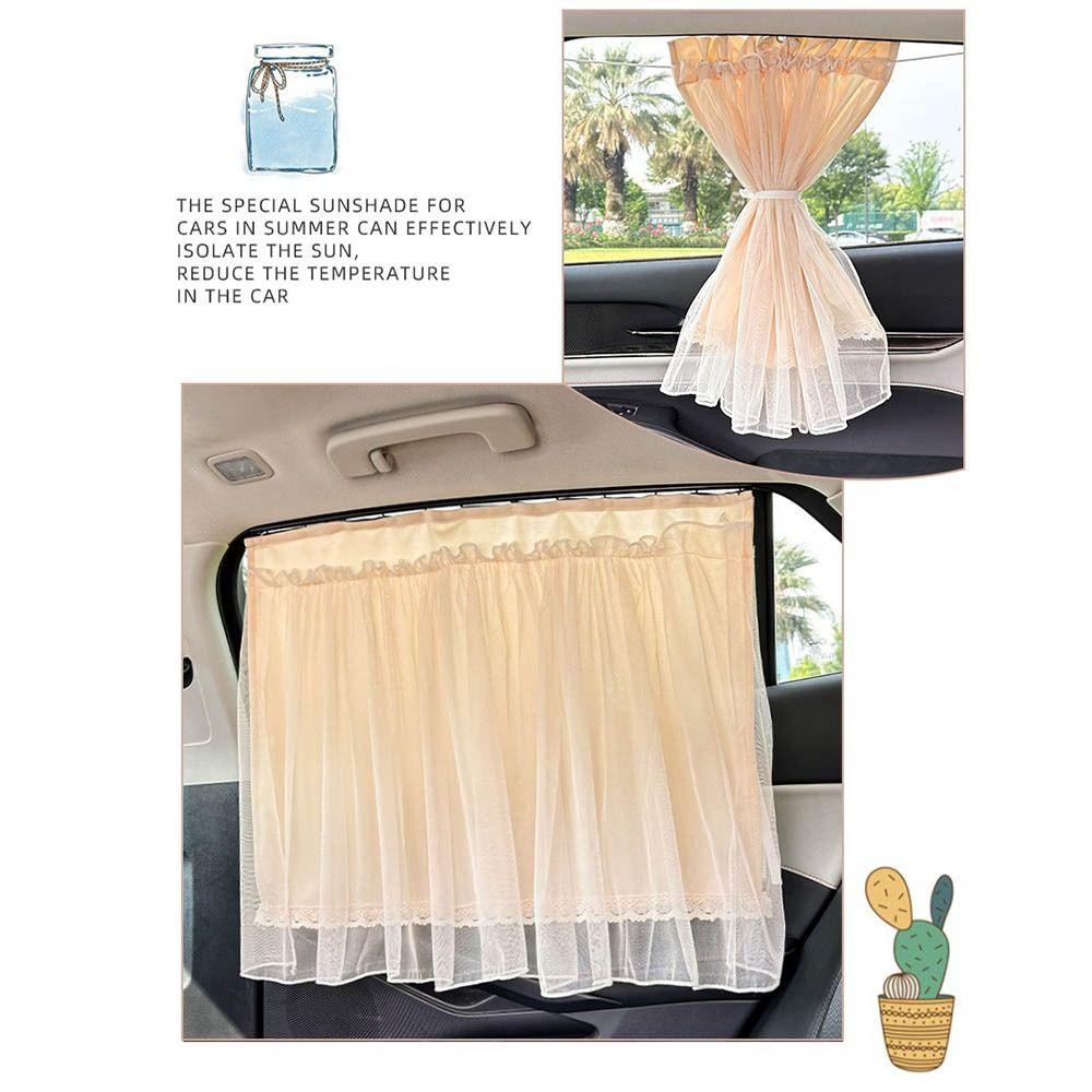 Lace Car Sunshade Curtain Suction Cup Vehicle Privacy Shades Baby Car Sunshades  Rear Seat