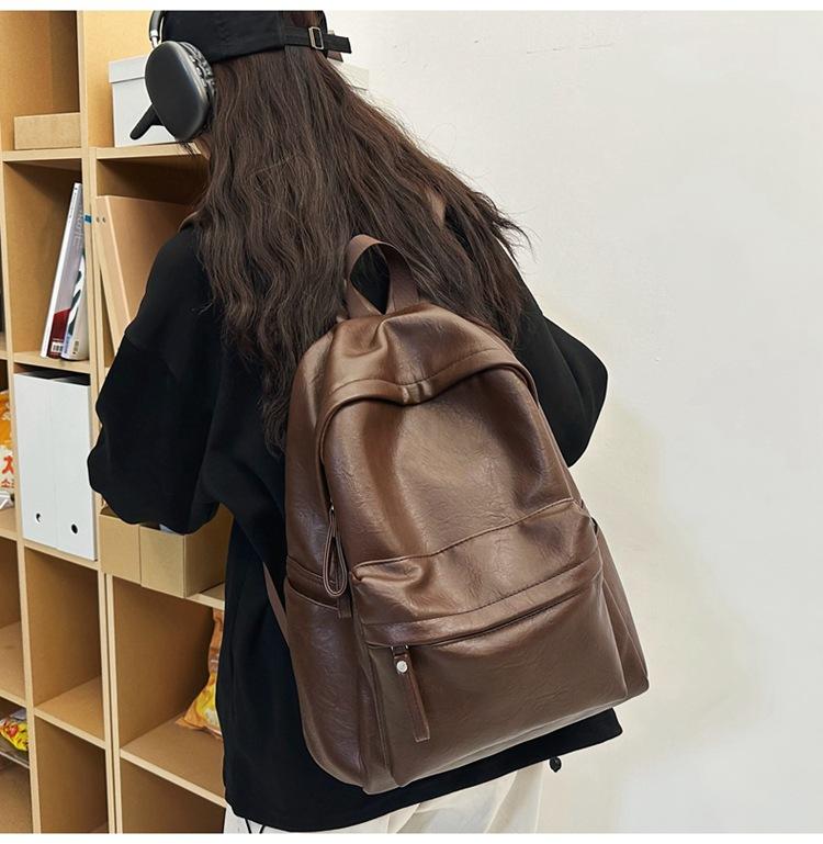 Ladies Bookbag Rucksack Women Large Capacity Backpack Purses High Quality PU Leather Female Vintage School Bags Travel Bagpack