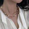 Niche Colorful Stone & Freshwater Pearl Necklace - Summer Fashion Statement Jewelry