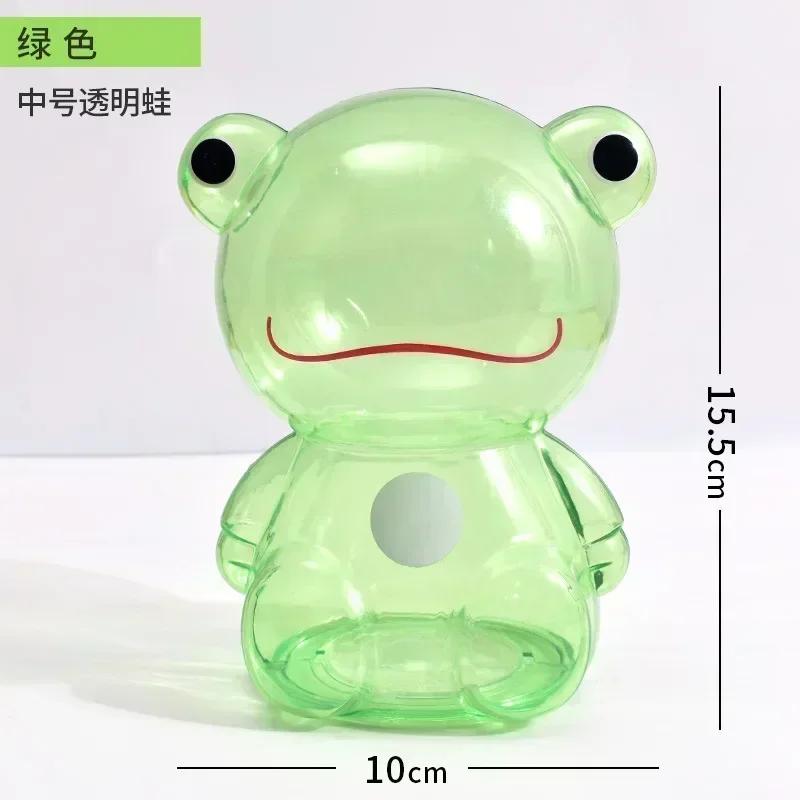 Creative Little Bear Piggy Bank Transparent Coin Paper Money Saving Box Cute Safe Deposit Box Kids Holiday Gift Desktop Decor