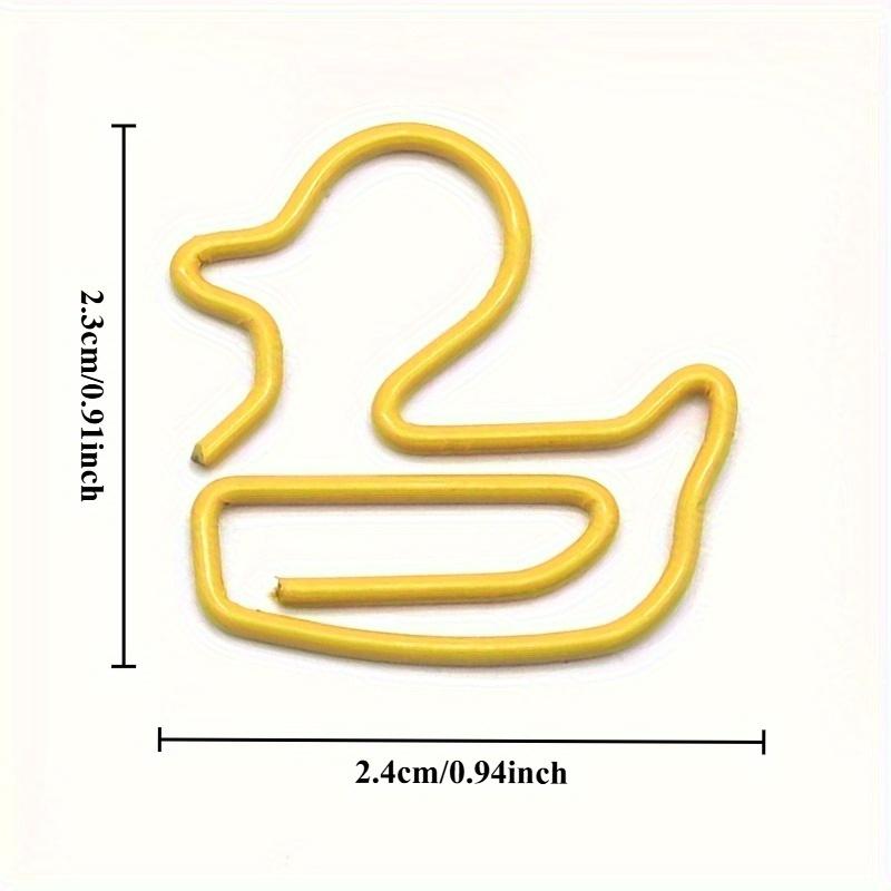 20/30pcs Yellow Duck Shaped Paper Clips Cute Animal Metal Clips Office School Stationery Journaling and Document Organization