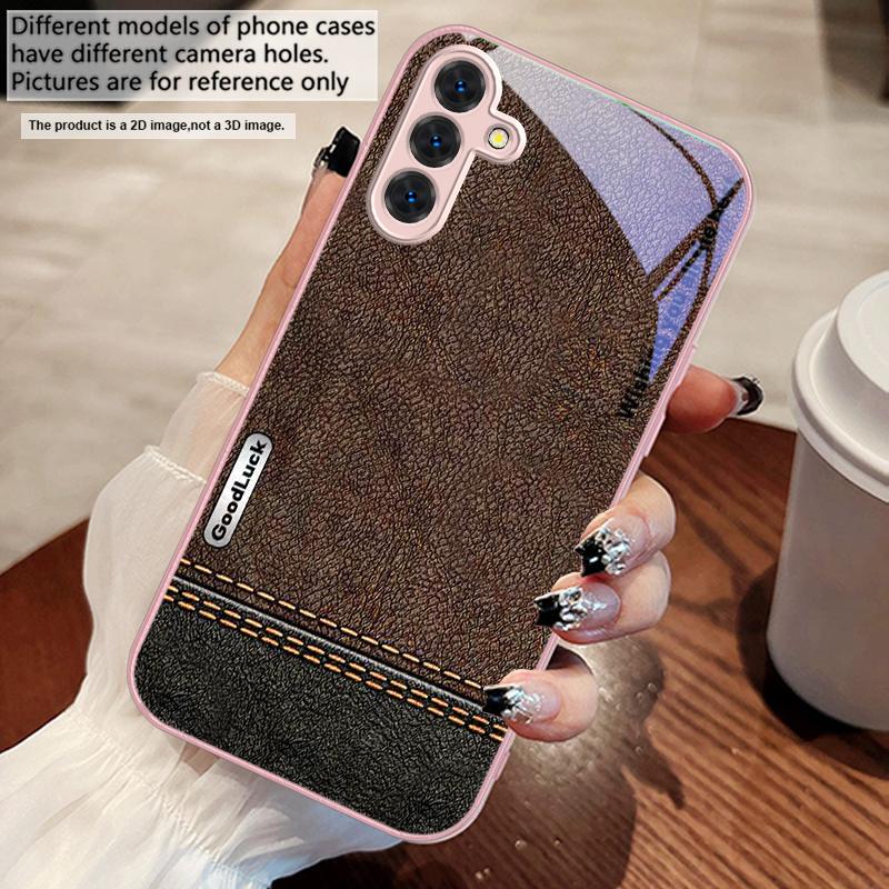 

Yellow green stitching For Samsung M02 12 Note 8 9 10 20 A 01 A02 A03 Core 04 05 06 10 12 13 14 15 A16 glass Ultra phone case Galaxy Note8
