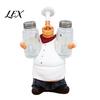 Cartoon-Koch-Dekorationsfigurine, Harz-Arbeitsplatten-Tischdekoration, Lustige Statue mit Küchen-Deko-Ornament Gewürzflasche/Flaschenöffner/Nachricht