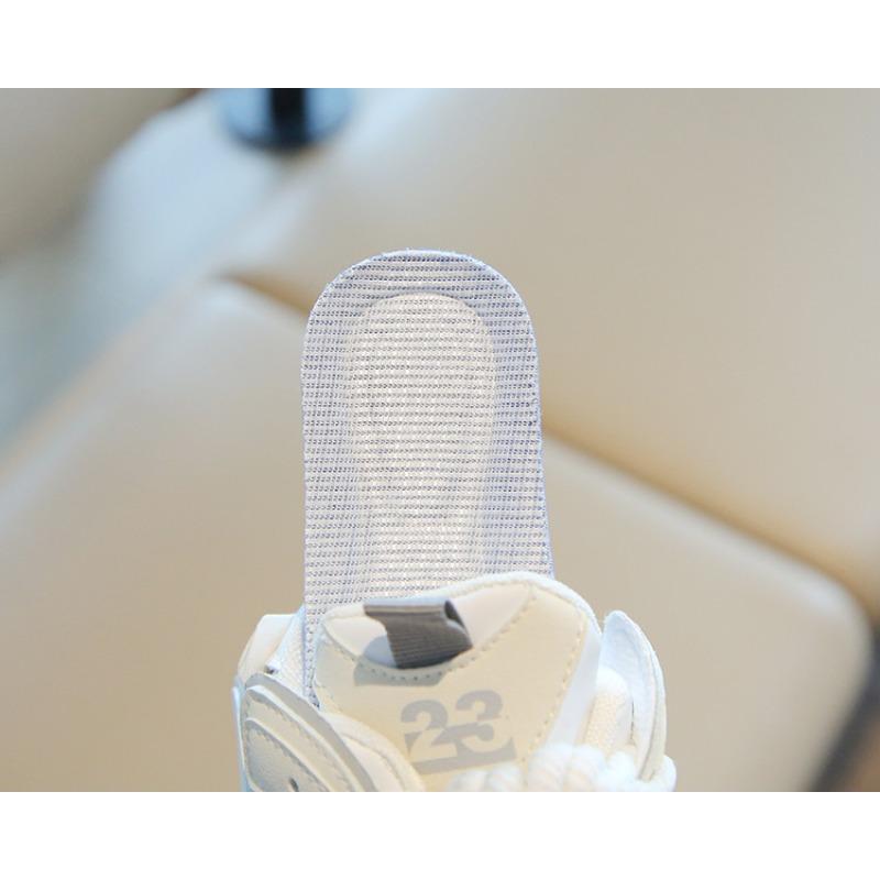 Children's Sports Shoes - Spring/Autumn Casual High-Top Skate Shoes for Boys, White Sneakers for Girls, Soft-Soled Puffy (Doughnut) Shoes for Toddlers