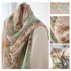 Long Strips of Silk Scarf  High-end Sense Mulberry Silk Scarf  Women's Fresh Small Floral Thin Style  Atmosphere  Big Shawl