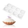 8-cavity Semicircular Petals Mold Baking Tool for Making Chocolate Fondant