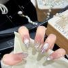 L106 Elegant Handmade Medium-Length Whitening Wearable Nails