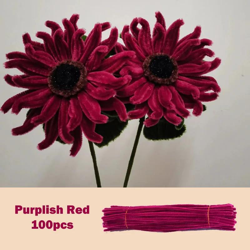 100Pcs Colorful Chenille Stems Pipe Cleaners Plush Tinsel Stem Wired Twist Sticks Hair Strip Diy Craft Educational Toys Handmade