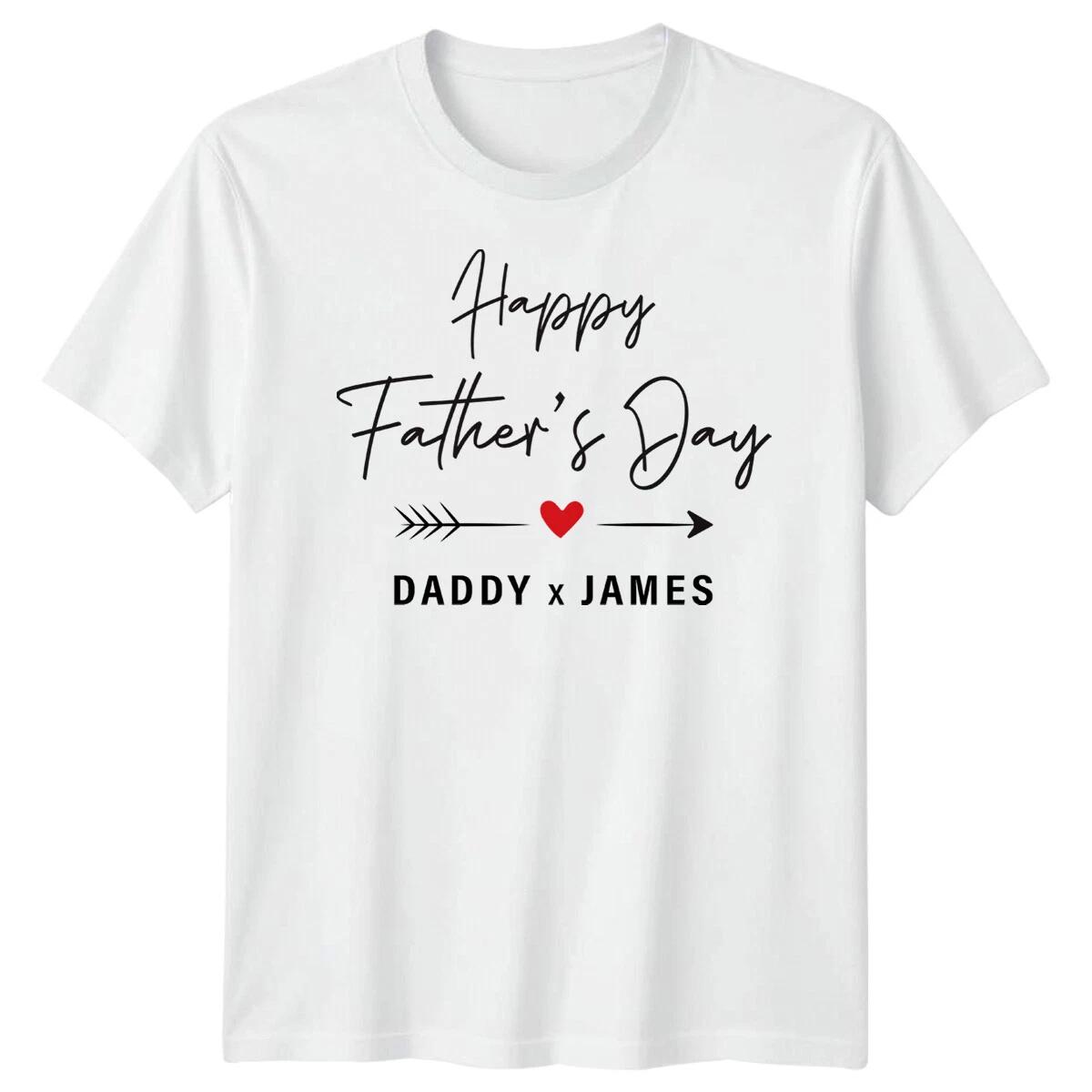 Personalised Mens Happy Fathers Day T-Shirt Funny Tee Best Dad Ever Papa Life#FD XS